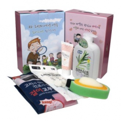 허브식초 주방세제+과일나라 핸드크림+걸리 고무장갑+니트릴 장갑 10매+과일수세미 어려운이웃 홍보물