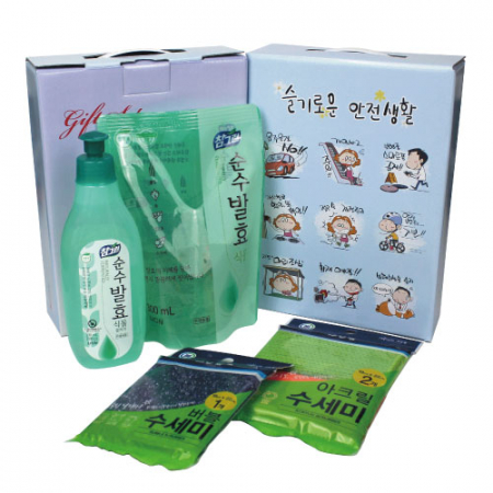 참그린 주방세제+참그린 주방세제 리필+크린랩 아크릴수세미+크린랩 버블수세미 4종세트 #2