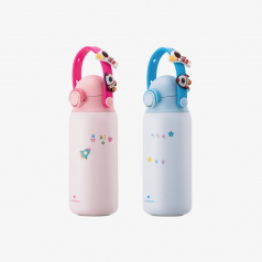 스쿨핏 키즈스트랩 스텐 텀블러 350ml 블루, 핑크