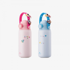 스쿨핏 키즈스트랩 스텐 텀블러 350ml 블루, 핑크