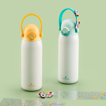 스쿨핏 키즈스트랩 스텐 텀블러 500ml 블루, 옐로우 #2