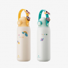 스쿨핏 키즈스트랩 스텐 텀블러 500ml 블루, 옐로우