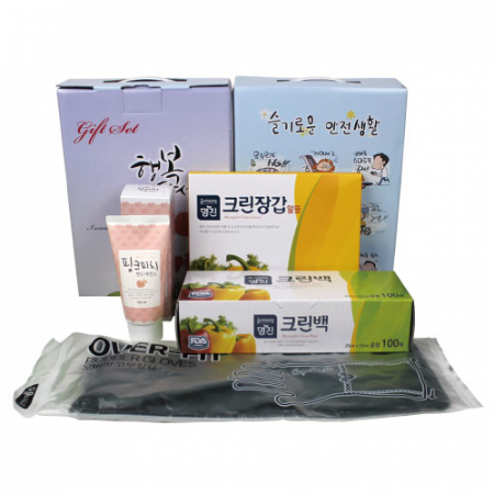 오버핏 고무장갑+크린백+크린장갑+과일나라 핸드에센스 4종세트 #2