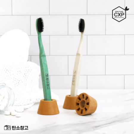 J03 제로웨이스트 목재 칫솔거치대 2P #2