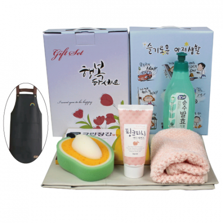 앞치마+참그린 주방세제+과일나라 핸드크림+고리 핸드타올+크린장갑+과일수세미 외 6종 #2