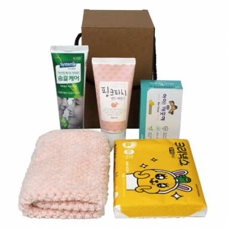과일나라 핸드크림+시스테마 숨결치약+아이깨끗해 비누+고리 핸드타올+카카오티슈 5종세트 #2