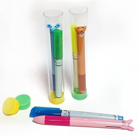 문구세트 D형 - 4 (형광펜 + 2색 볼펜) #2