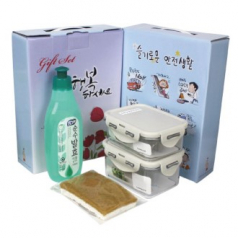 참그린 주방세제+코코넛 수세미+락앤락 밀폐용기 350ml+락앤락 밀폐용기 470ml 4종세트
