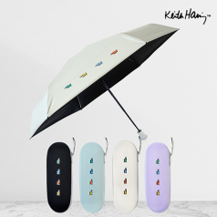 키스해링 미니퍼피 파스텔 5단 암막 양우산, 초미니