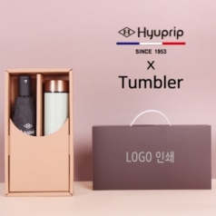 협립 3단 심플 수동우산+로나 이중진공 500ml 텀블러세트