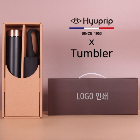 협립 3단 슈퍼텐 10K 초고밀도 카라비너 완전 자동우산, 양산+로나 이중진공 500ml 텀블러세트 #2