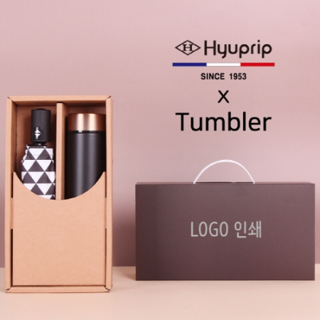 협립 3단 암막6K 스타앵글 미니 완전자동 양우산 +로나 이중진공 500ml 텀블러세트 #2