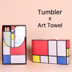 아트세트 로나 이중진공 500ml 텀블러 + 협립 눈꽃 폴딩 세면타올 세트