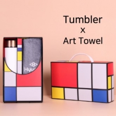 아트세트 로시 이중진공 500ml 텀블러 + 협립 호텔 코마 170 세면타올 세트