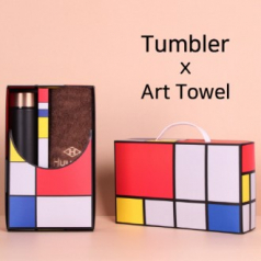 아트세트 로나 이중진공 500ml 텀블러 + 협립 호텔 코마 40수 180 세면타올 세트