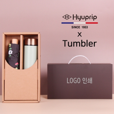 협립 3단 초미니 암막 플라워즈 수동 양우산+로나 이중진공 500ml 텀블러세트 #2