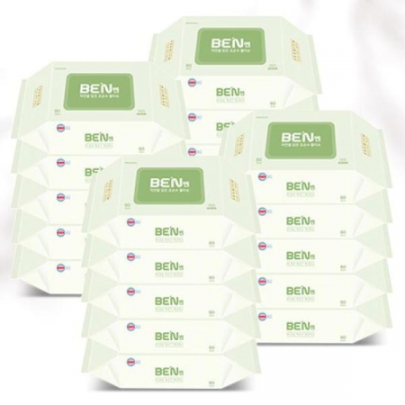 벤 이노센스 초순수 저자극 엠보싱 물티슈 그린 캡형 80매 65gsm #3