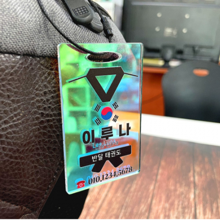 오로라 아크릴 네임택 캐리어 여행단체 스포츠 이름표 #4