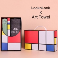 락앤락 슬림핏 원터치 텀블러 아트세트 400ml + 미치코런던 격자호텔 세면타올 세트