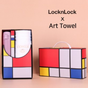 아트세트 락앤락 슬림핏 원터치 텀블러 400ml + 에코홀리 스티치 세면타올 세트