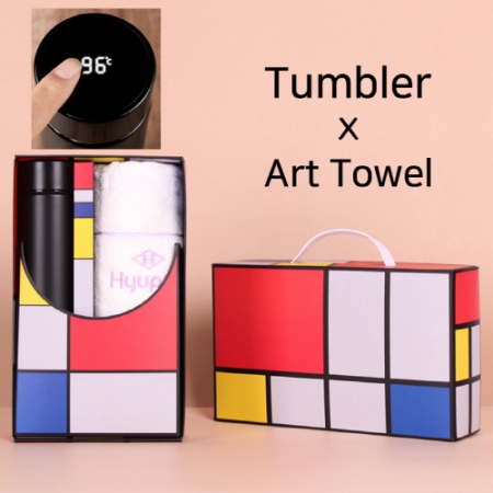 아트세트 스마트온도계 500ml 텀블러 + 협립 눈꽃 폴딩 타올세트 #2