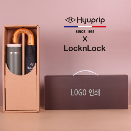 협립 3단 슈퍼 암막 고밀도 원목곡자 완전자동 우산/양산+락앤락 뉴메트로 투웨이 텀블러세트 #2