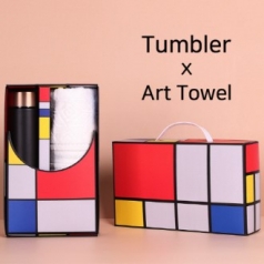 아트세트 로나 이중진공 500ml 텀블러 + 미켈란젤로 마시멜로 세면타올 세트