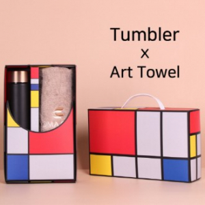 아트세트 로나 이중진공 500ml 텀블러 + 코마 코튼 솔리드 세면타올 세트