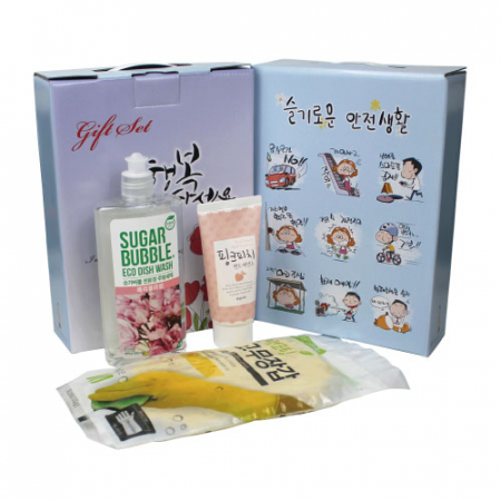 슈가버블 주방세제+면코팅 고무장갑+과일나라 핸드에센스 3종 세트 #2