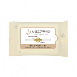 홍보 물티슈 별노랑(무광) 20매