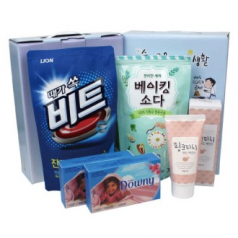 비트 액체 세탁세제 + 다우니 섬유유연제 + 베이킹소다 + 과일나라 핸드에센스 5종세트