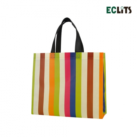 색동 코팅 부직포 가방 [ 소 / 31 x 28 x 11cm ] #2