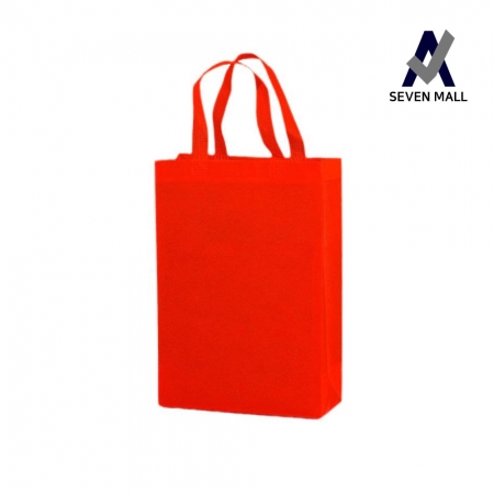 세븐몰 단색 부직포 가방 레드 [소] 25x30x10cm #2