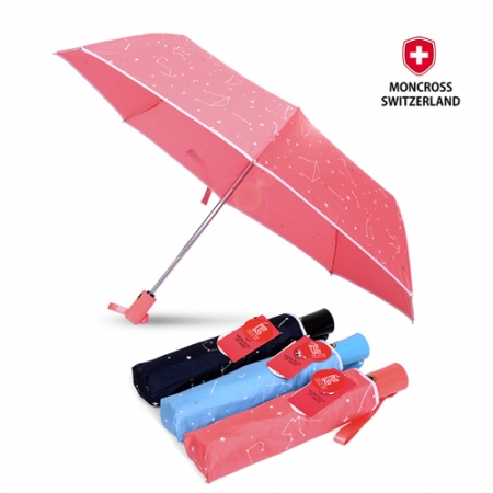 몽크로스 3단 전자동 팅클스타 우산, 몽크로스 바코드 타올 1P 세트 #2