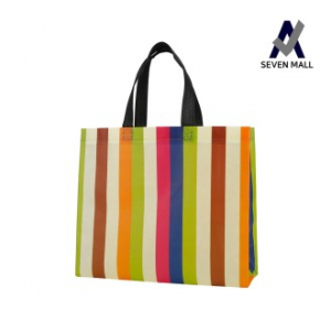 세븐몰 색동 코팅 부직포 가방 [대]44 x33x11cm