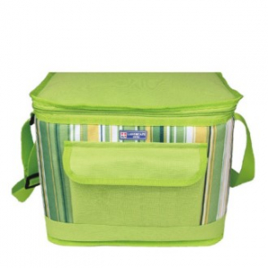 숄더크로스형 연두 스트라이프 아이스쿨러백 16L