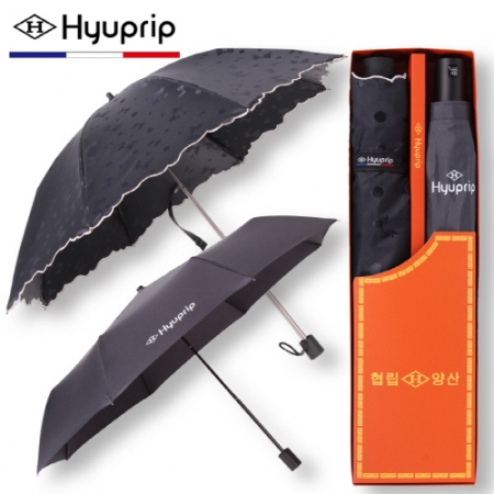 협립 3단 심플 수동우산+블랙라벨 리본웨이브 양산 세트 #2