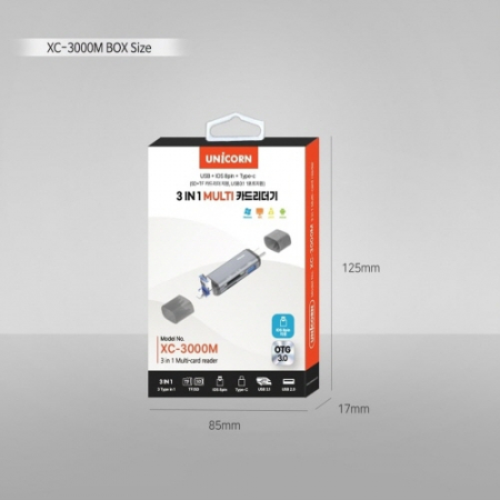 유니콘 OTG멀티카드리더기 A타입/C타입/8핀 USB3.1포트지원 XC-3000M #8