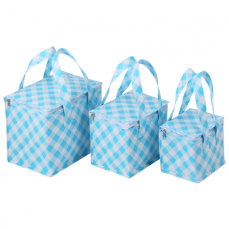 체크무늬 보냉가방(블루) #2