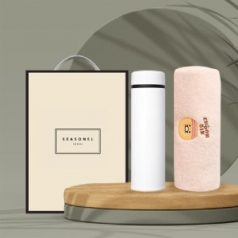 시즈넬 선물세트 카카오 코마사 40수 타올+M45 텀블러 450ml