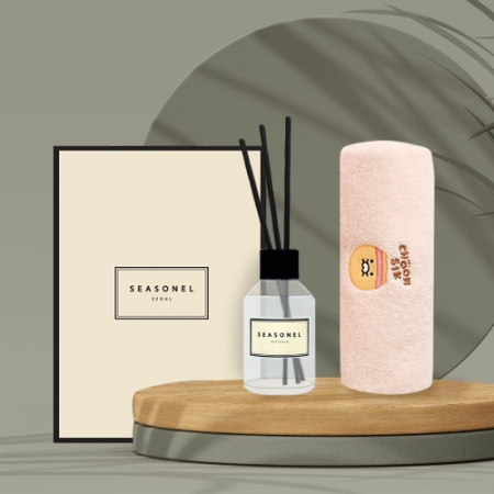 시즈넬 고급선물세트 디퓨저 100ml 플레인 + 카카오 코마사 40수 타올 #2