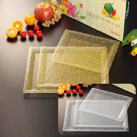 직사각 아크릴쟁반 골드펄/실버펄 3P세트 #2