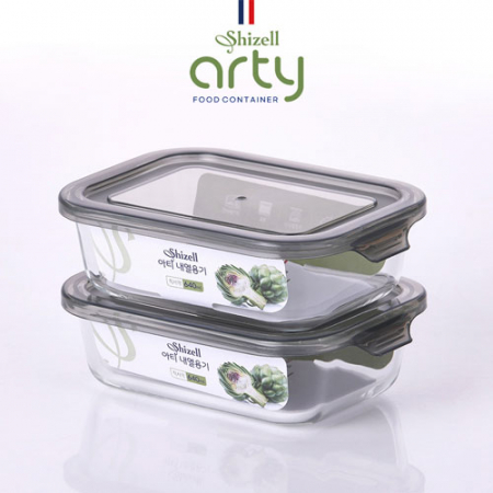 쉬젤 아티 내열용기 직사각 2종세트 (직사각640ml*2ea) #2