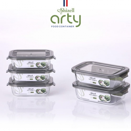 쉬젤 아티 내열용기 직사각 5종세트, 직사각400ml x3개 + 640ml x2개 #3