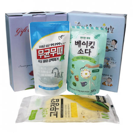무균무때 욕실용 세정제+베이킹 소다+면코팅 고무장갑 3종세트 #2