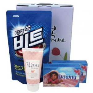 비트 액체 세탁세제+다우니 섬유유연제+과일나라 핸드크림 세트