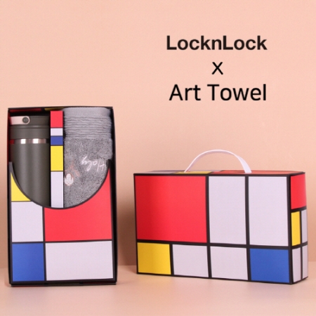 아트세트 락앤락 뉴메트로 투웨이 텀블러 355ml + 에코홀리 웨이브 세면타올 세트 #2