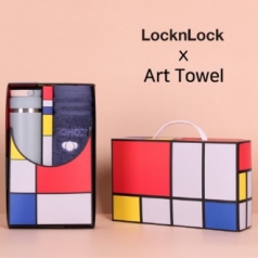 아트세트 락앤락 뉴메트로 투웨이 텀블러 355ml + 에코홀리 스티치 세면타올 세트