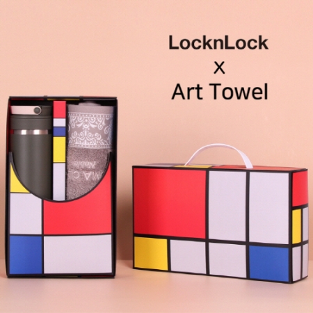 아트세트 락앤락 뉴메트로 투웨이 텀블러 355ml + 코마클럽 노블 세면타올 세트 #2