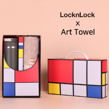 아트세트 락앤락 뉴메트로 투웨이 텀블러 355ml+ 코마클럽 코튼 솔리드 세면타올 세트 #2